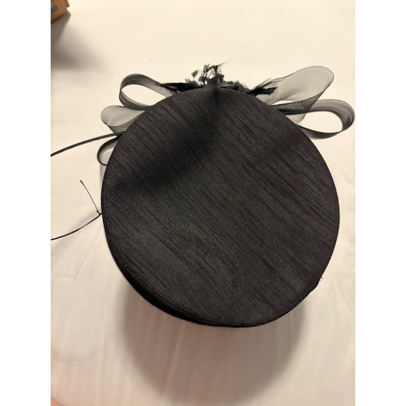 Giovannio New York Black Pillbox Fascinator Hat with Feathers and Mesh 77610 main image 8